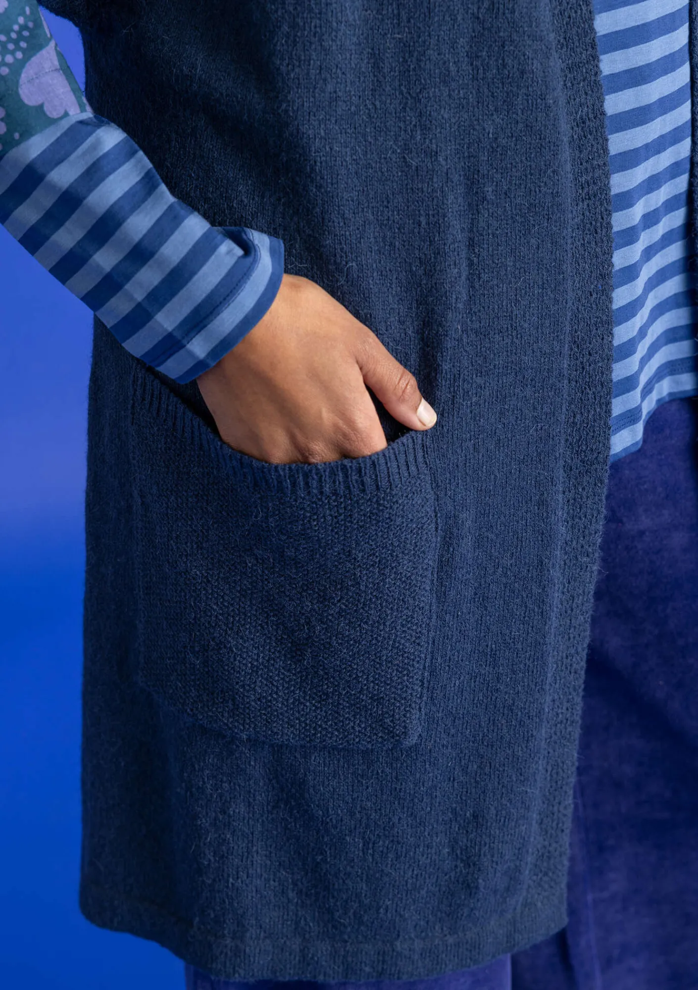Gudrun Sjödén Strickjacken>Langstrickjacke aus Alpakagemisch Indigo