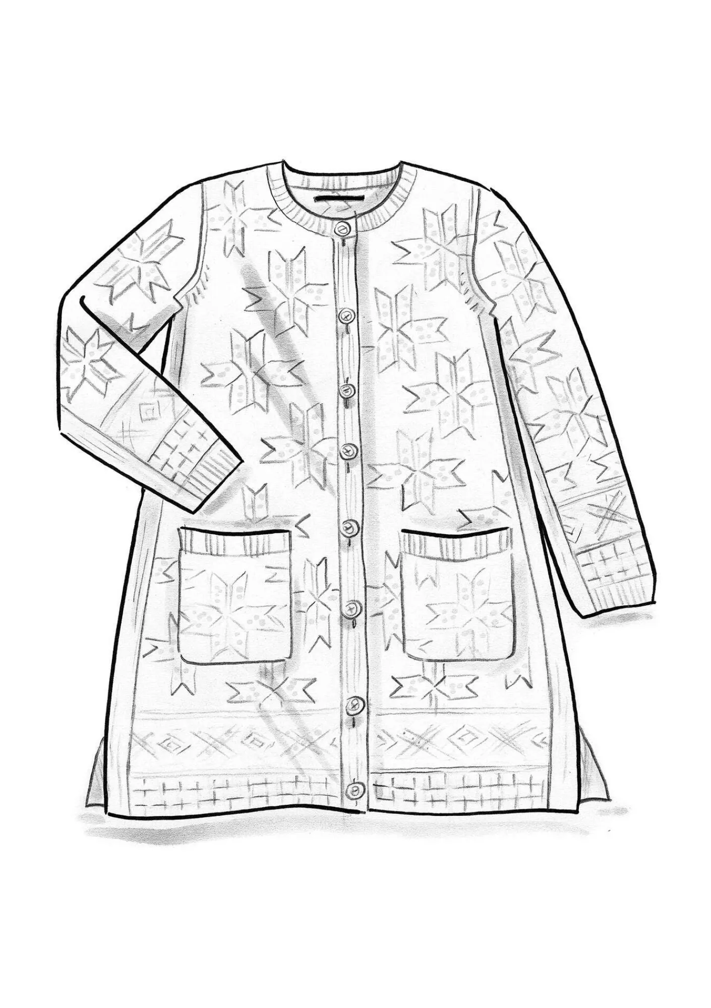 Gudrun Sjödén Strickjacken>Langstrickjacke „Capella“ aus Lammwolle Indigo