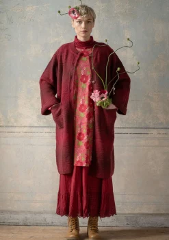 Gudrun Sjödén Strickjacken>Langstrickjacke „Eckerö“ aus Space-Dye-Wolle Moosbeere