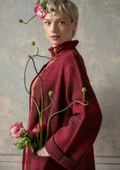 Gudrun Sjödén Strickjacken>Langstrickjacke „Eckerö“ aus Space-Dye-Wolle Moosbeere