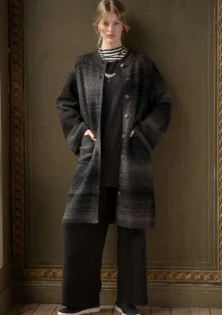 Gudrun Sjödén Strickjacken>Langstrickjacke „Eckerö“ aus Space-Dye-Wolle Schwarz