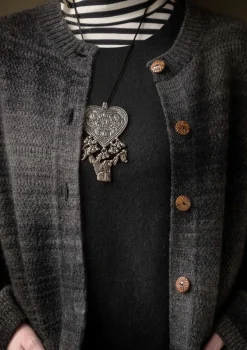 Gudrun Sjödén Strickjacken>Langstrickjacke „Eckerö“ aus Space-Dye-Wolle Schwarz