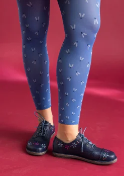 Gudrun Sjödén Accessoires|Leggings>Leggings „Fjät“ aus Recycling-Polyamid Leinenblau