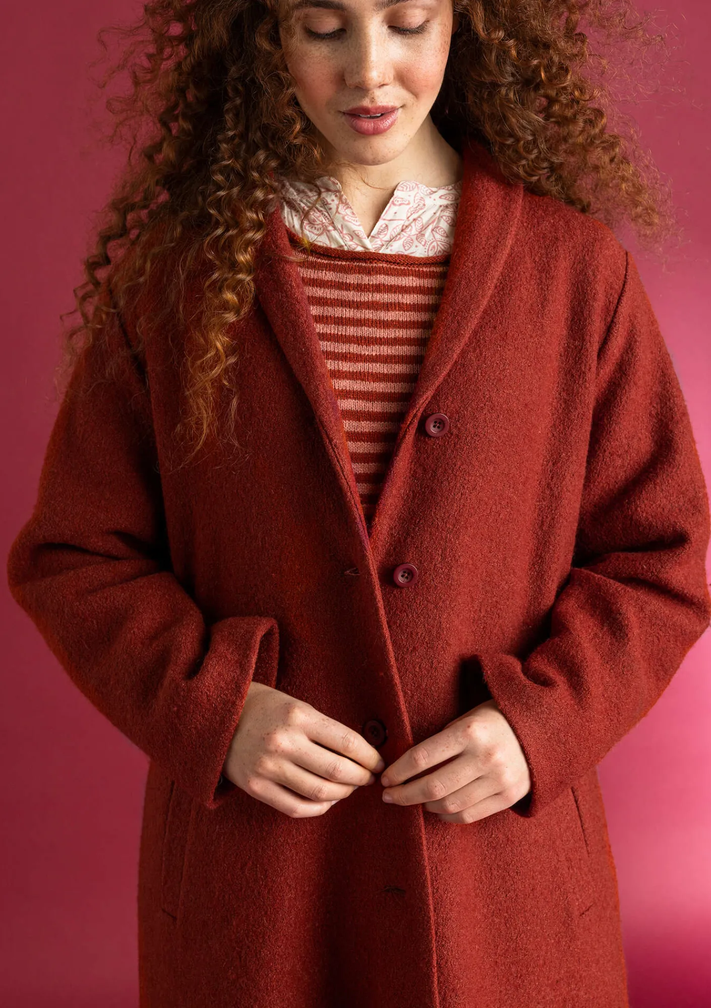 Gudrun Sjödén Jacken & Mäntel>Mantel aus Wollgemisch Rost