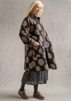 Gudrun Sjödén Jacken & Mäntel>Mantel „Stone“ aus Wollmischgewebe Schwarz