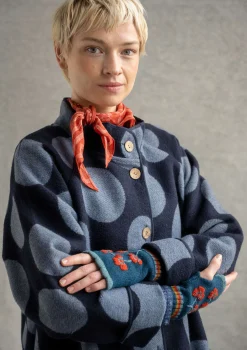 Gudrun Sjödén Jacken & Mäntel>Mantel „Stone“ aus Wollmischgewebe Tinte