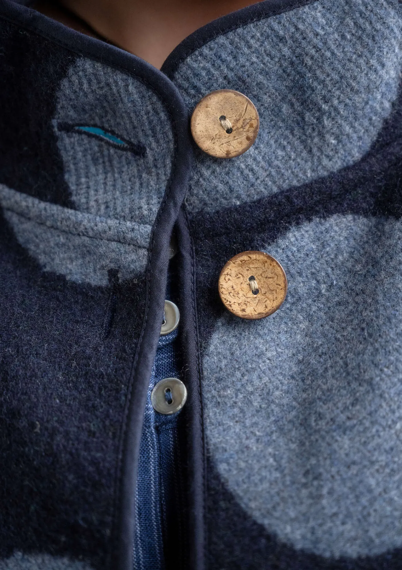 Gudrun Sjödén Jacken & Mäntel>Mantel „Stone“ aus Wollmischgewebe Tinte