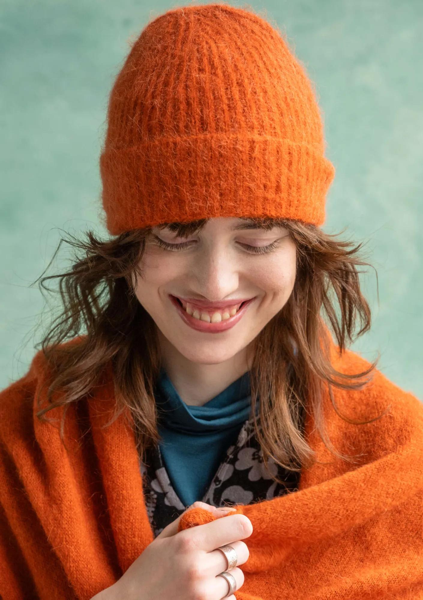 Gudrun Sjödén Accessoires>Mütze aus Alpakagemisch Henna