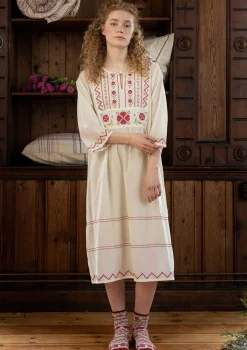 Gudrun Sjödén Wäsche & Loungewear>Nachthemd „Twinkle“ aus Bio-Baumwolle Halbgebleicht