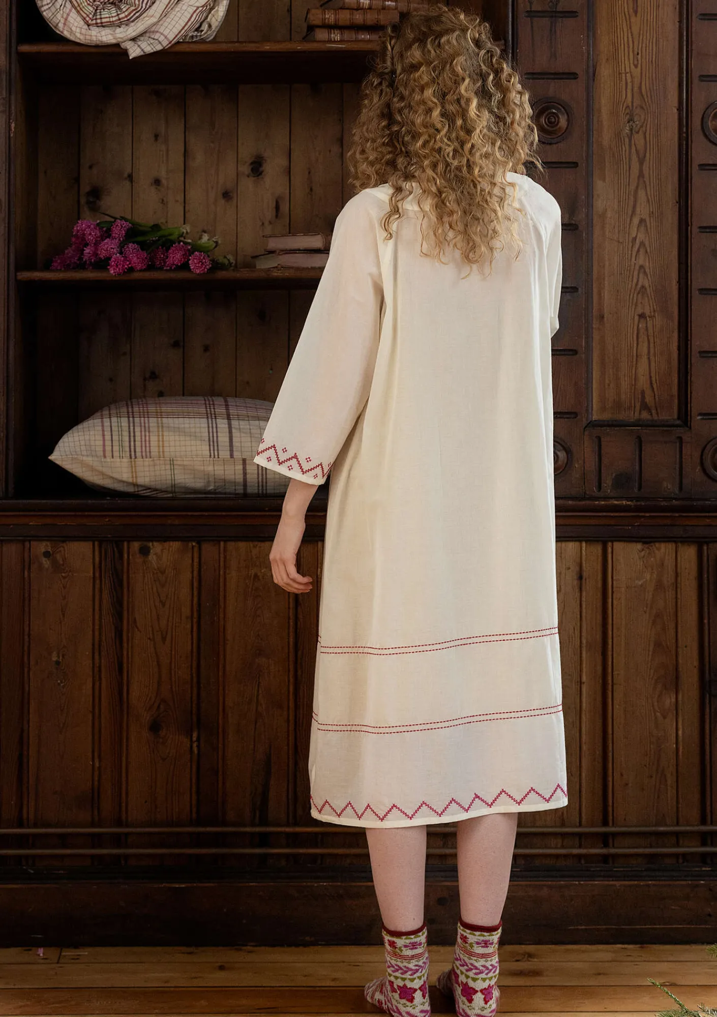 Gudrun Sjödén Wäsche & Loungewear>Nachthemd „Twinkle“ aus Bio-Baumwolle Halbgebleicht