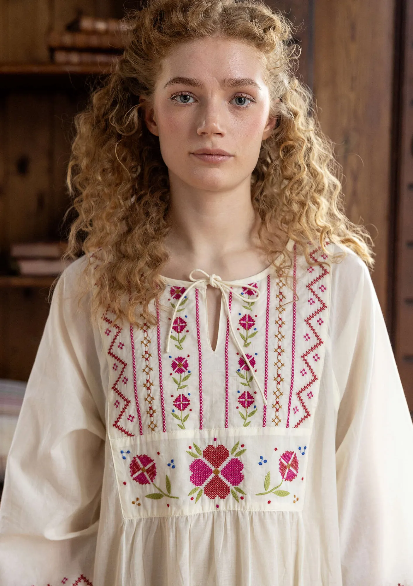 Gudrun Sjödén Wäsche & Loungewear>Nachthemd „Twinkle“ aus Bio-Baumwolle Halbgebleicht