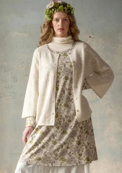 Gudrun Sjödén Strickjacken>Pointelle-Strickjacke „Blomstra“ aus Bio-Wolle Feder