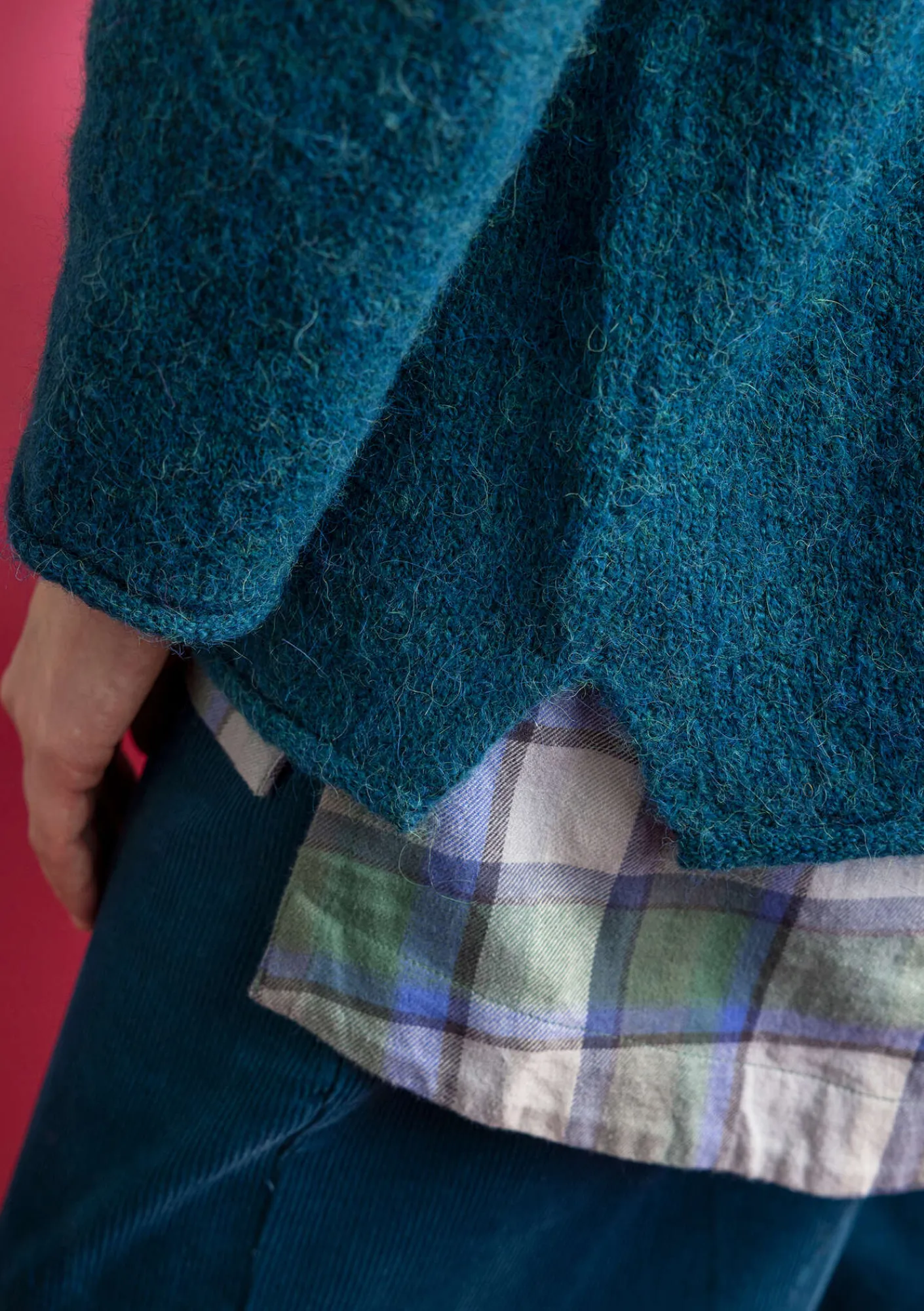 Gudrun Sjödén Pullover & Shirts>Pullover aus Alpakagemisch Dunkelpetrol-melange