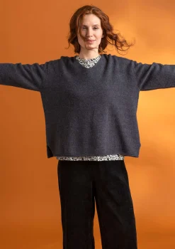 Gudrun Sjödén Pullover & Shirts>Pullover aus Alpakagemisch Dunkelaschgrau-melange