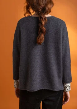 Gudrun Sjödén Pullover & Shirts>Pullover aus Alpakagemisch Dunkelaschgrau-melange