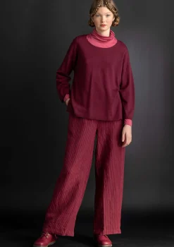 Gudrun Sjödén Pullover & Shirts>Pullover aus Bio-Wolle Weinrot