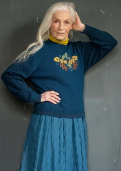 Gudrun Sjödén Pullover & Shirts>Pullover „Emelia“ aus Recycling-Wolle Dunkelpetrol
