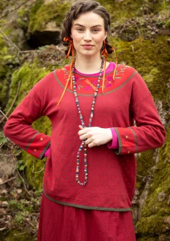 Gudrun Sjödén Pullover & Shirts>Pullover „Maria“ aus Bio-/Recycling-Baumwolle Granatapfel