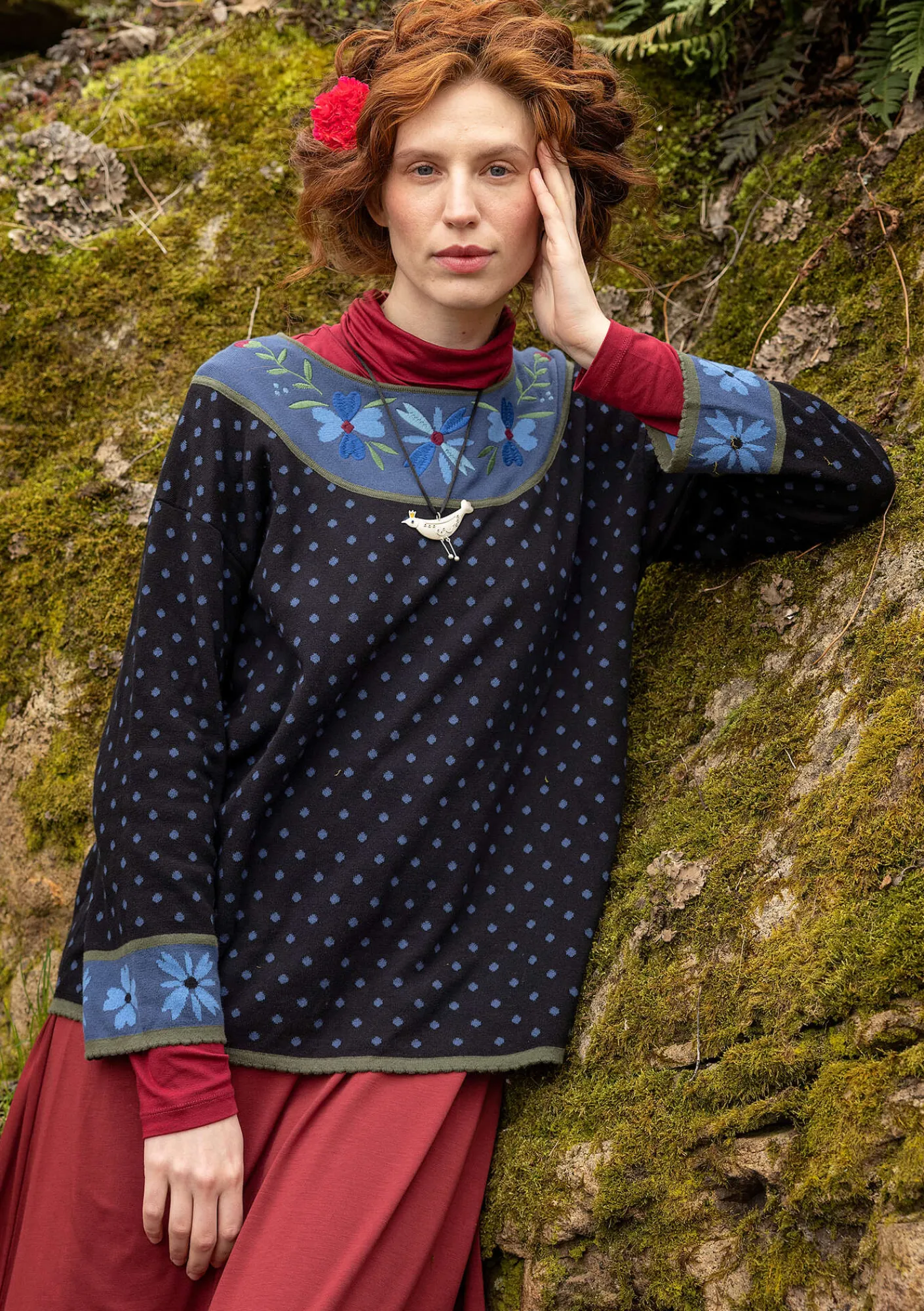 Gudrun Sjödén Pullover & Shirts>Pullover „Maria“ aus Bio-/Recycling-Baumwolle Schwarz