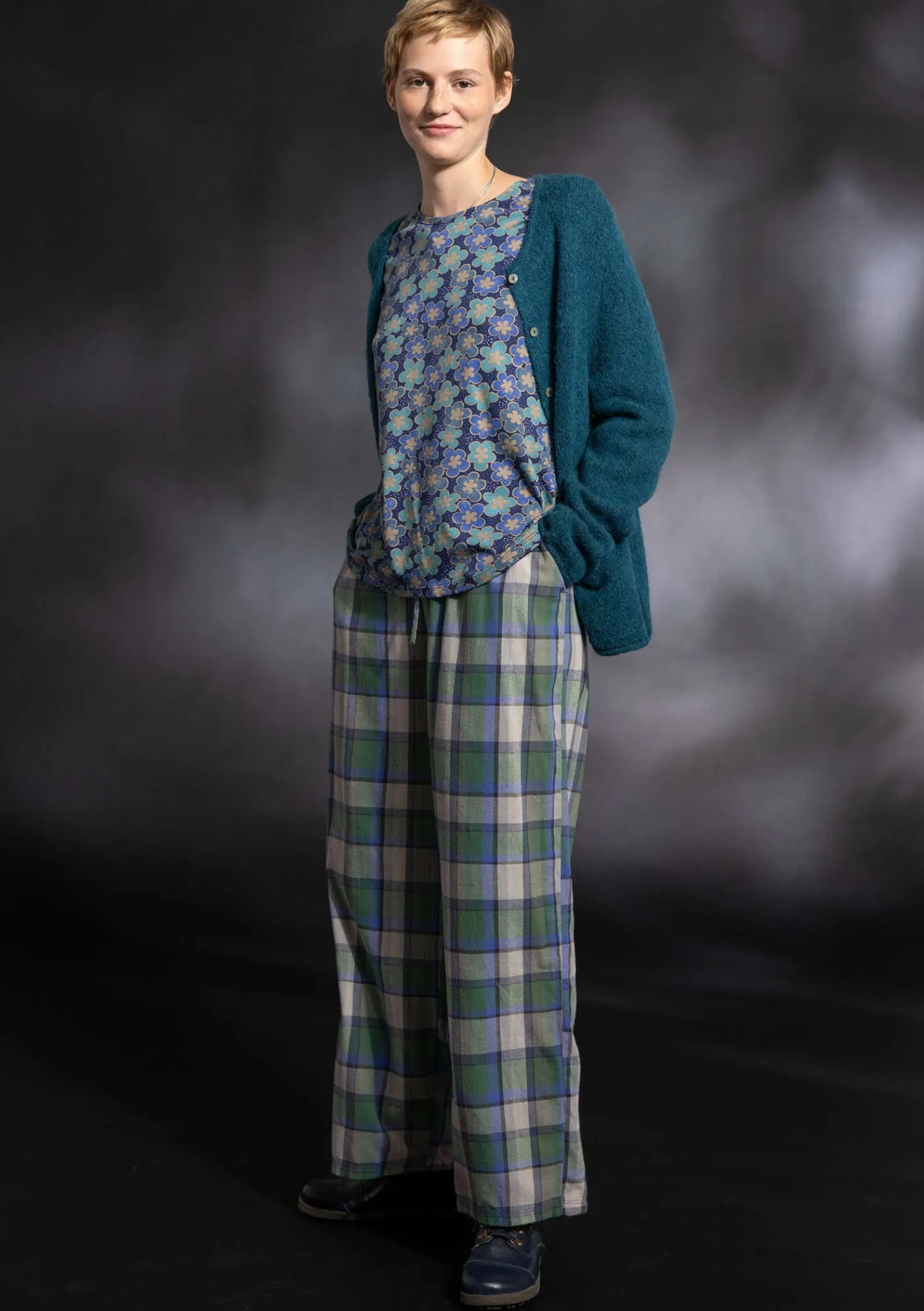 Gudrun Sjödén Hosen>Pyjamahose „Skagen“ aus Bio-Baumwollgewebe Meeresgrün