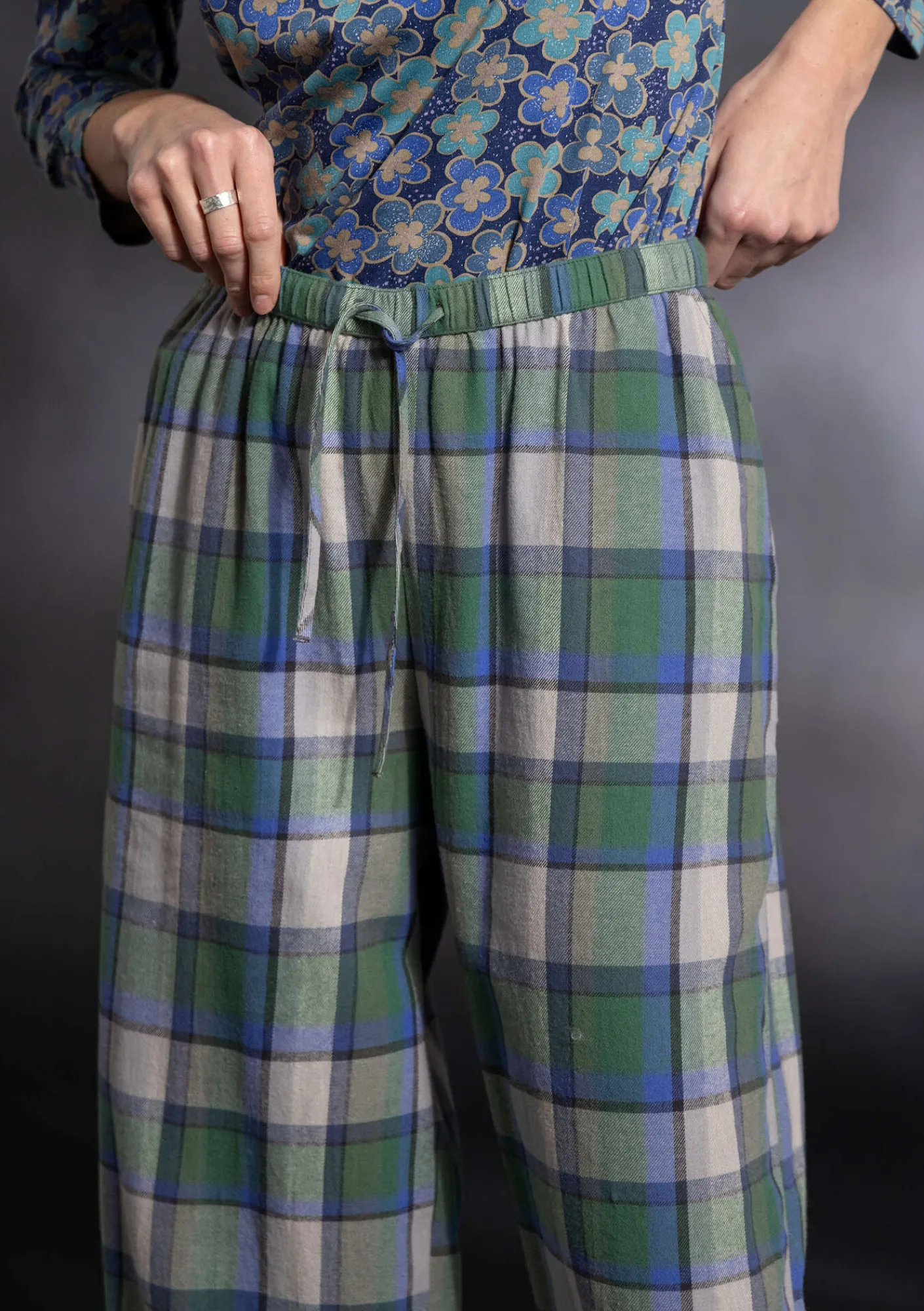 Gudrun Sjödén Hosen>Pyjamahose „Skagen“ aus Bio-Baumwollgewebe Meeresgrün