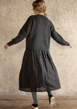 Gudrun Sjödén Röcke>Rock „Helga“ aus Bio-Baumwollgewebe Dunkelaschgrau