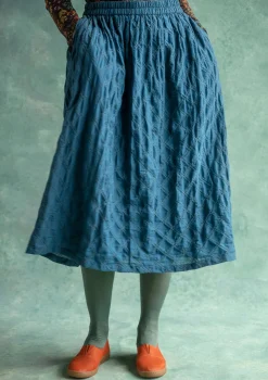 Gudrun Sjödén Röcke>Rock „Helga“ aus Bio-Baumwollgewebe Dunkelpetrol