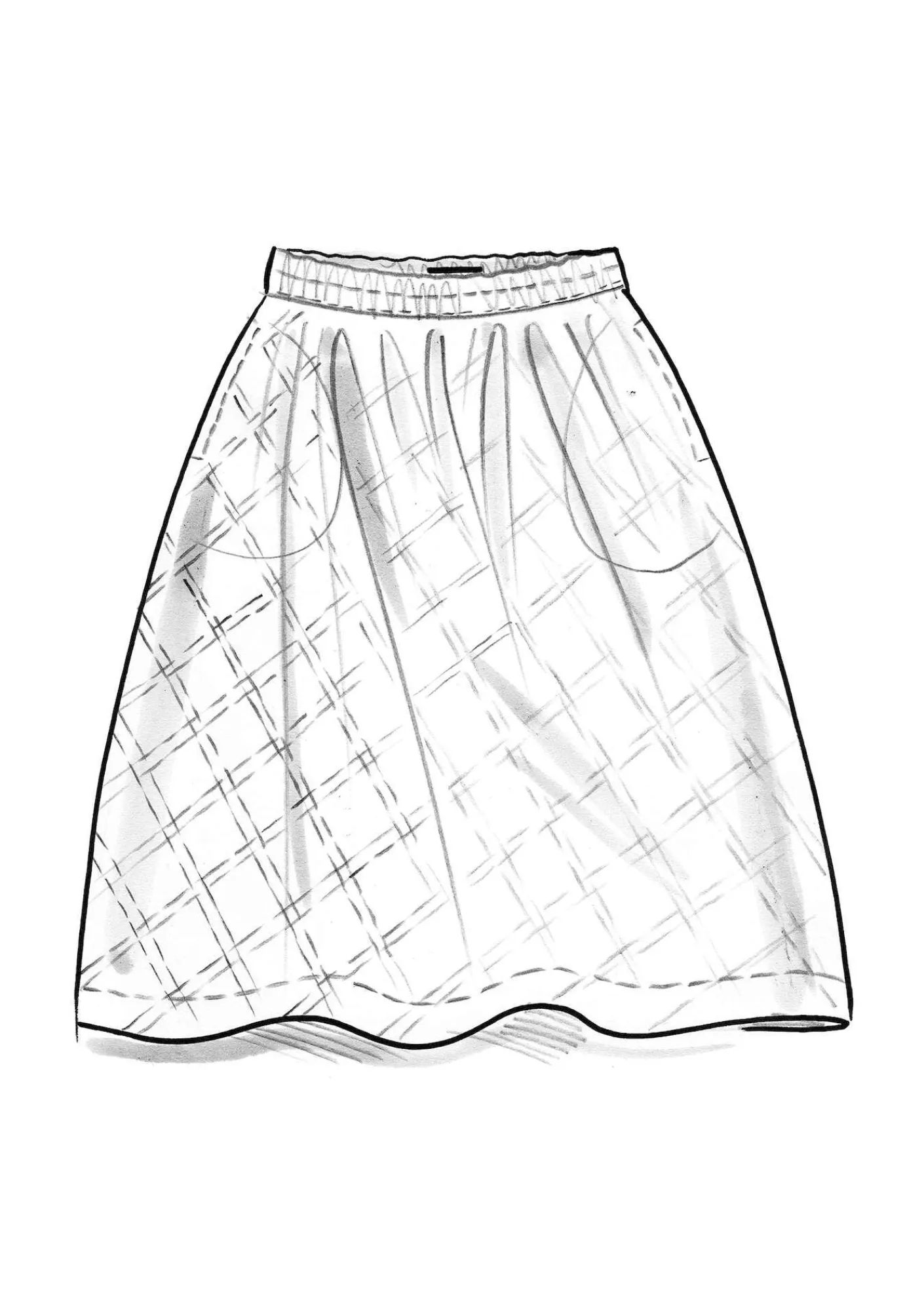 Gudrun Sjödén Röcke>Rock „Helga“ aus Bio-Baumwollgewebe Dunkelpetrol