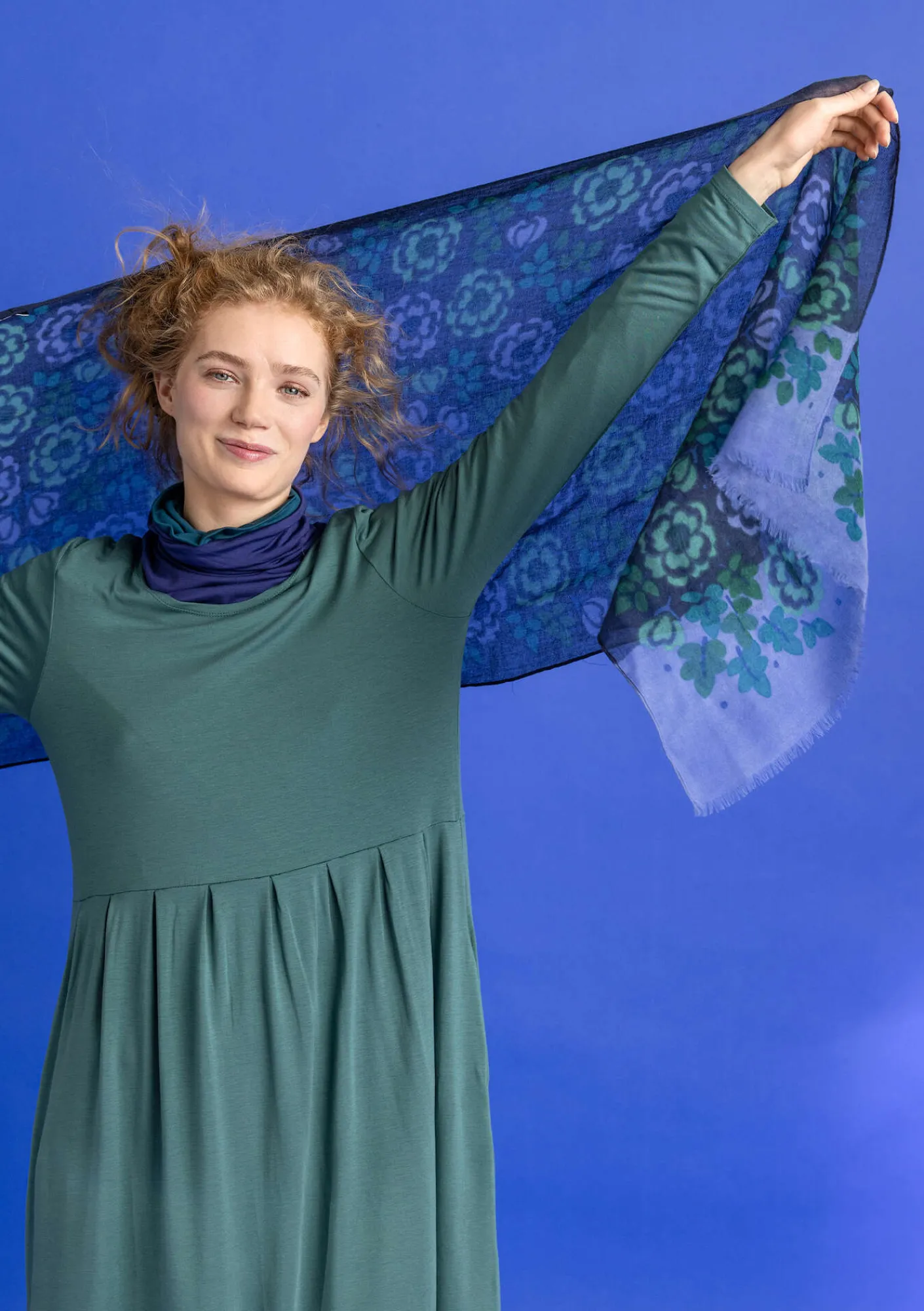 Gudrun Sjödén Accessoires>Schal „Astrid“ aus Wolle Dunkelindigo