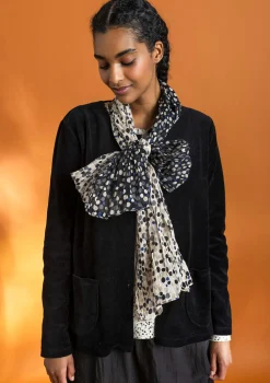 Gudrun Sjödén Accessoires|Schals Und Tücher>Schal „Hedda“ aus Bio-Baumwolle Feder-schwarz