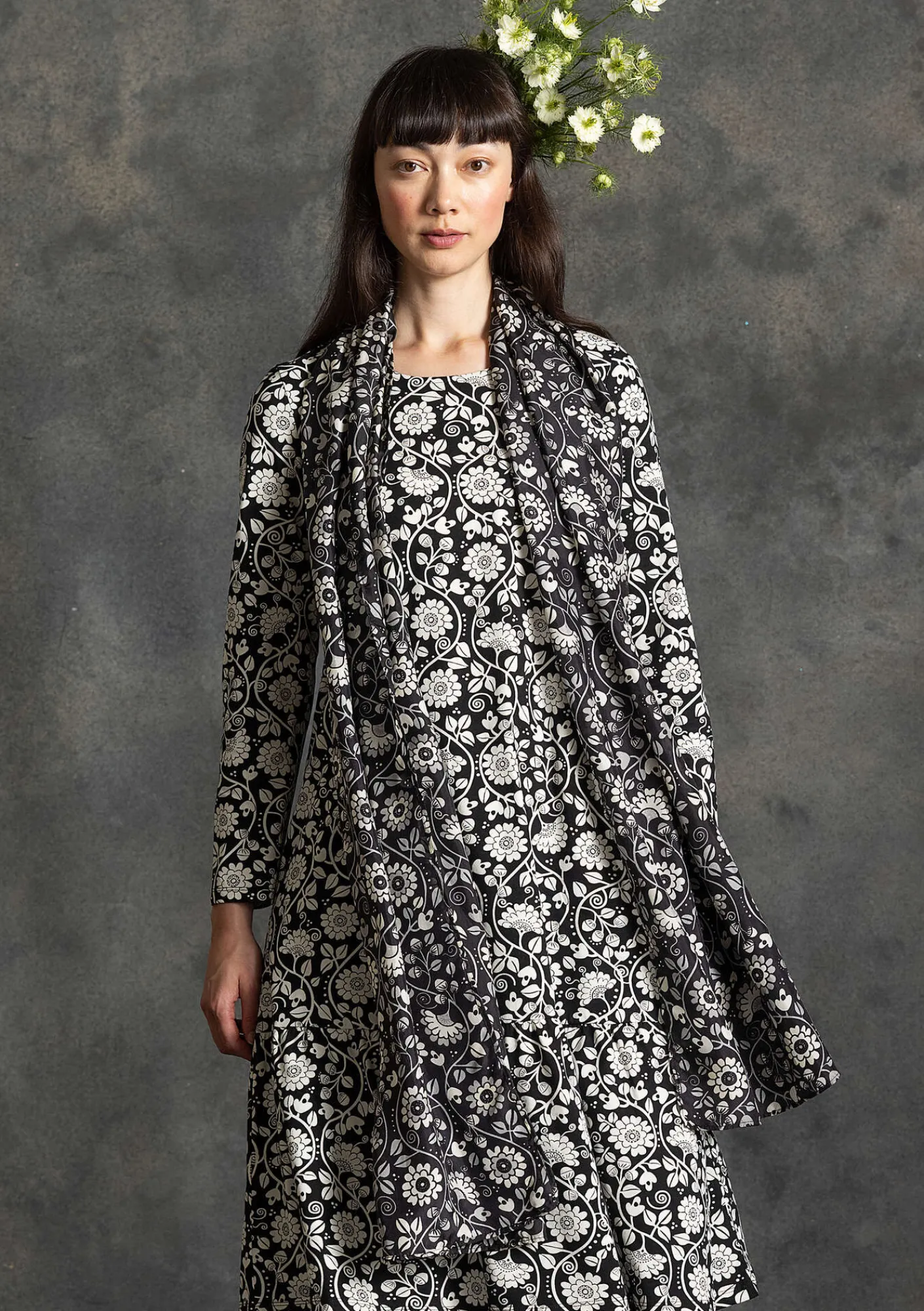 Gudrun Sjödén Accessoires|Schals Und Tücher>Seidenschal „Rupangi“ Schwarz