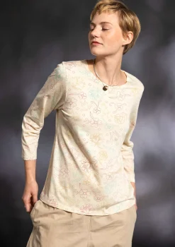 Gudrun Sjödén Pullover & Shirts>Shirt „Carmen“ aus Bio-Baumwolle/Modal Vanille