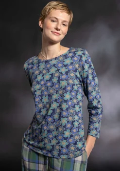 Gudrun Sjödén Pullover & Shirts>Shirt „Mix“ aus Bio-Baumwolle/Modal Kobaltblau