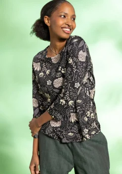 Gudrun Sjödén Pullover & Shirts>Shirt „Pacific“ aus Bio-Baumwolle Schwarz