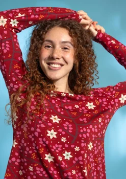 Gudrun Sjödén Pullover & Shirts>Shirt „Rimfrost“ aus Lyocell/Elasthan Moosbeere