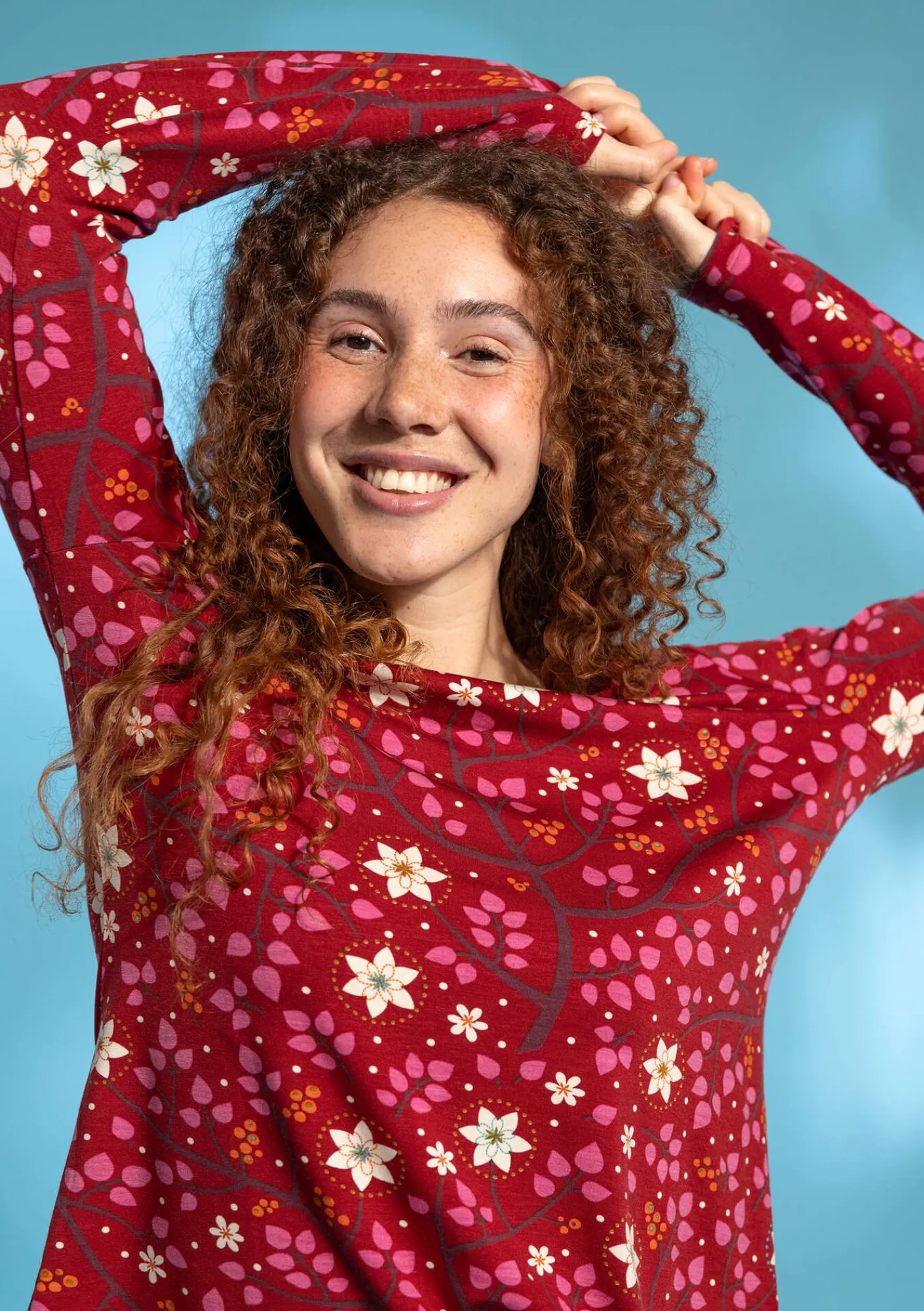 Gudrun Sjödén Pullover & Shirts>Shirt „Rimfrost“ aus Lyocell/Elasthan Moosbeere