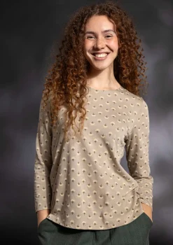 Gudrun Sjödén Pullover & Shirts>Shirt „Sigrid“ aus Bio-Baumwolle/Lyocell Warmgrau