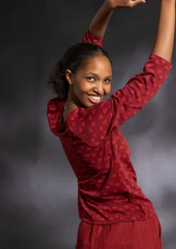 Gudrun Sjödén Pullover & Shirts>Shirt „Sigrid“ aus Bio-Baumwolle/Lyocell Achatrot