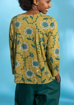 Gudrun Sjödén Pullover & Shirts>Shirt „Strandglim“ aus Bio-Baumwolle/Modal Olive