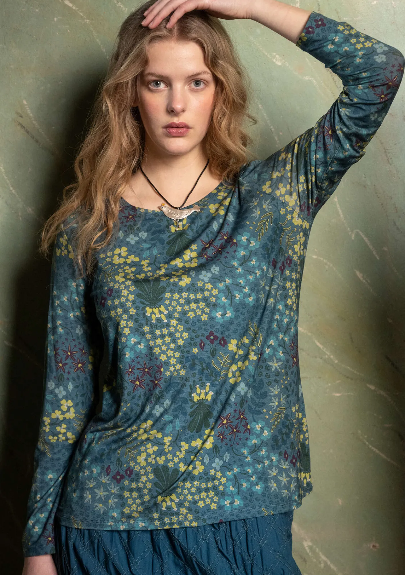 Gudrun Sjödén Pullover & Shirts>Shirt „Ylfa“ aus Lyocell/Elasthan Veronagrün