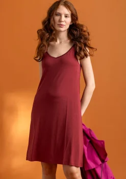 Gudrun Sjödén Kleider>Slipkleid aus Lyocell/Elasthan Granatapfel