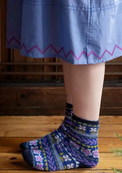 Gudrun Sjödén Accessoires>Socken „Twinkle“ aus Wollfrottee Brillantblau