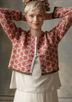 Gudrun Sjödén Strickjacken>Strickjacke „Anemone“ aus Bio-Wolle Dunkellilie