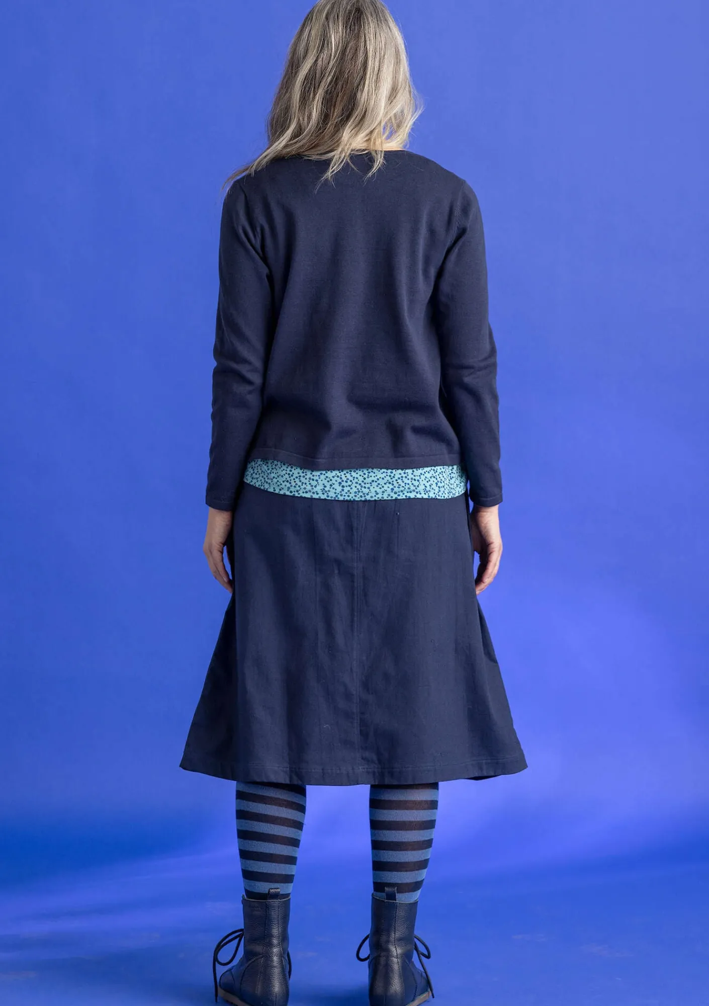 Gudrun Sjödén Strickjacken>Strickjacke aus Bio-/Recycling-Baumwolle Dunkelindigo