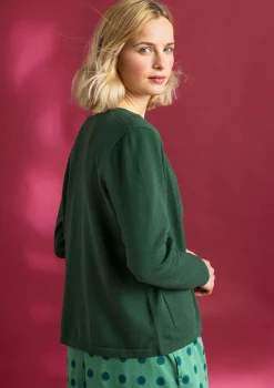 Gudrun Sjödén Strickjacken>Strickjacke aus Bio-/Recycling-Baumwolle Dunkelgrün