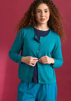 Gudrun Sjödén Strickjacken>Strickjacke aus Bio-/Recycling-Baumwolle Hellpetrol