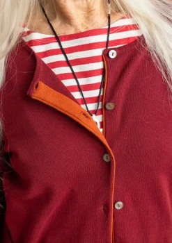 Gudrun Sjödén Strickjacken>Strickjacke aus Bio-/Recycling-Baumwolle Granatapfel