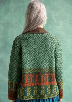 Gudrun Sjödén Strickjacken>Strickjacke „Edda“ aus Recycling-Wollgemisch Dunkelpetrol-melange