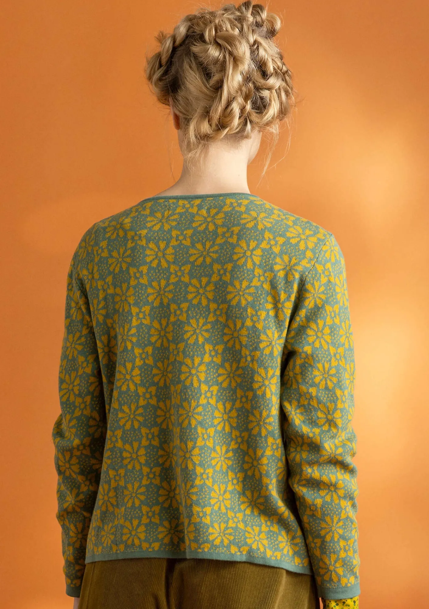 Gudrun Sjödén Strickjacken>Strickjacke „Freja“ aus Bio-/Recycling-Baumwolle Meeresgrün