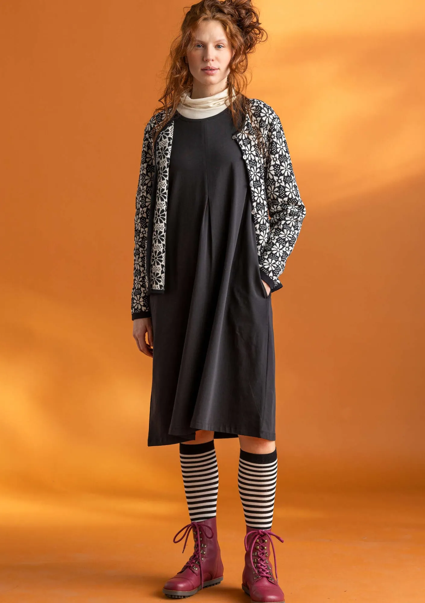 Gudrun Sjödén Strickjacken>Strickjacke „Freja“ aus Bio-/Recycling-Baumwolle Schwarz